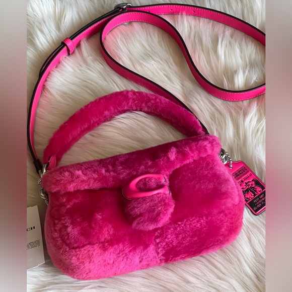 💰SOLD - CP955 - Coach The Lil Nas X Drop Tabby Shoulder Bag 18 in Shearling - Picture 7 of 16